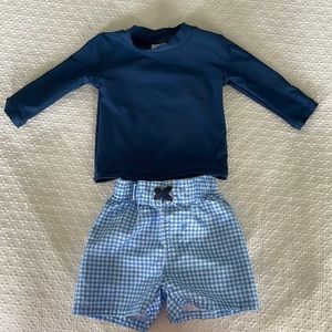 Rugged Butts baby boy rash guard and swim suit